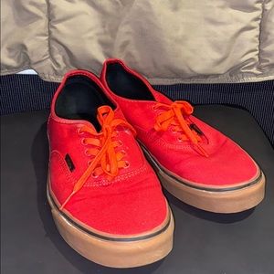 Red ERA Vans With Brown Gum Bottom